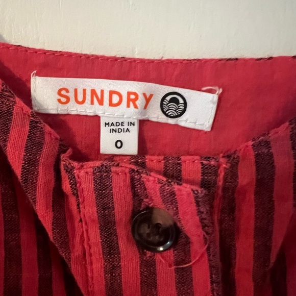 Sundry Red and Black Striped Maxi Dress size 0 (i119) - Picture 3 of 12